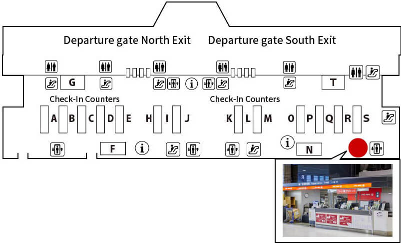 Narita International Airport Terminal2 Departure Counter